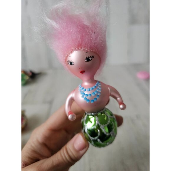 Vintage Italian mermaid ornament Xmas tree hair lady sea vintage - Picture 11 of 11